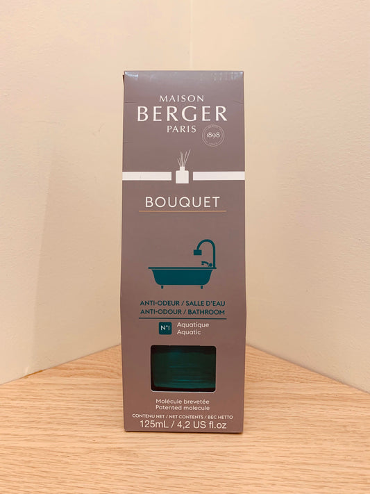 Bouquet parfumé cubique pré-rempli - Anti-Odeur Salle d'Eau - Aquatique (125 ml)